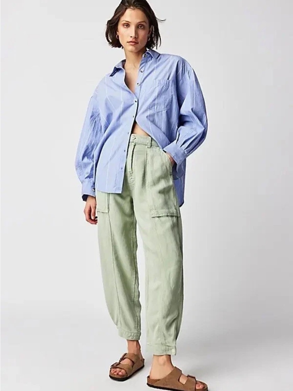 Mother MOTHER Jeans Women's The Patch Pocket Chute Flood Jeans Cameo Green 27
